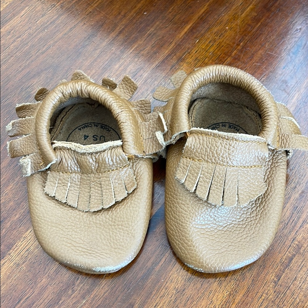 Birdrock baby Leather Kids Moccasins with Fringe